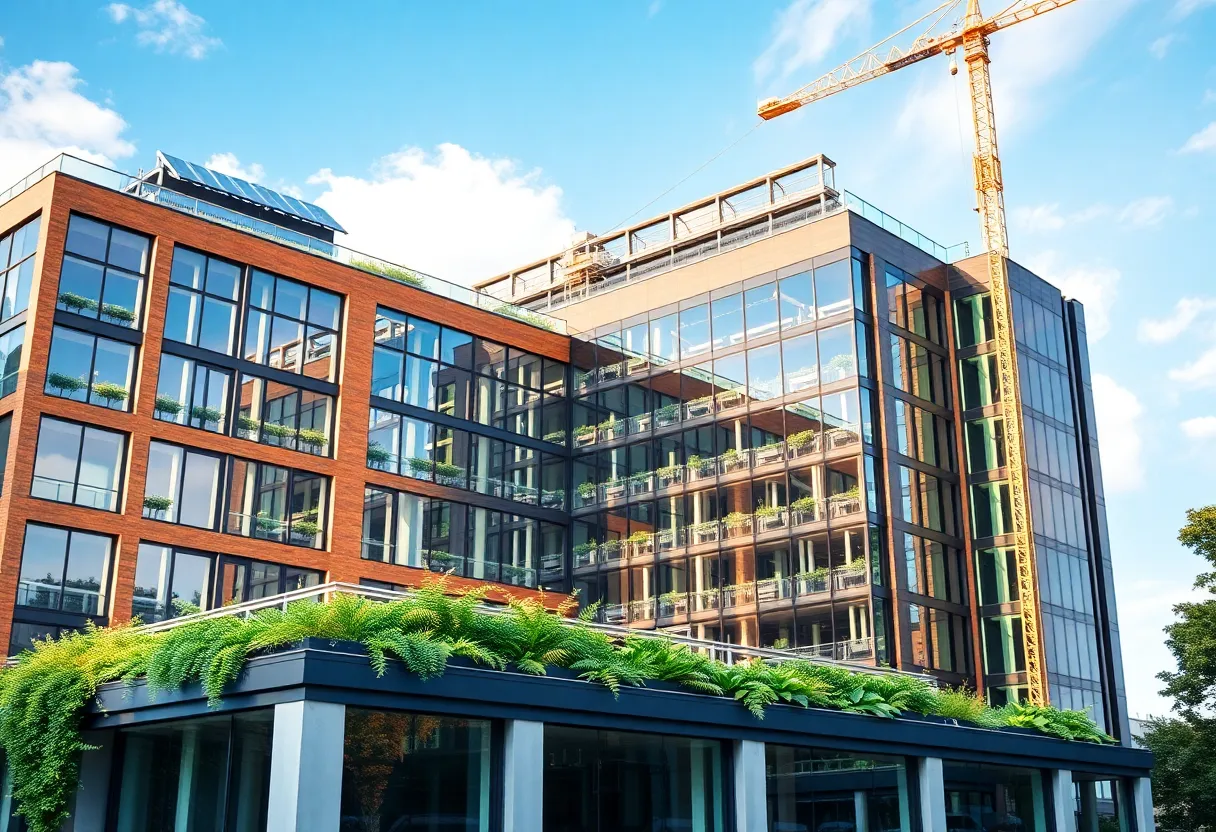 Modern office building representing construction collaboration