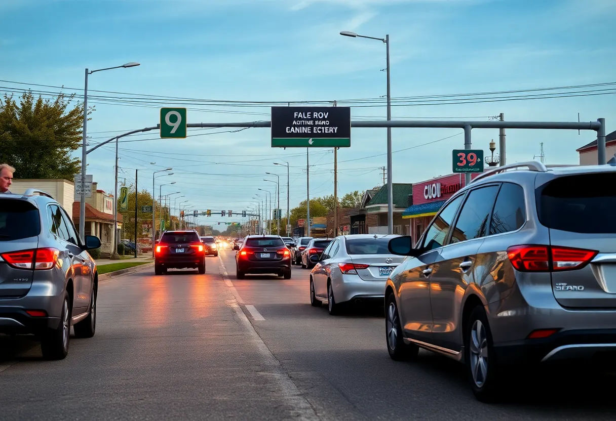Traffic and pedestrians on 9 Mile Road in Eastpointe.