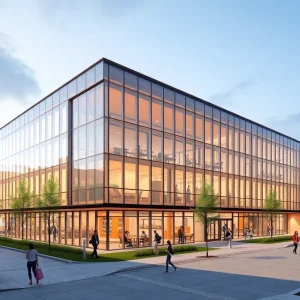 Architectural rendering of University of Michigan Center for Innovation in Detroit