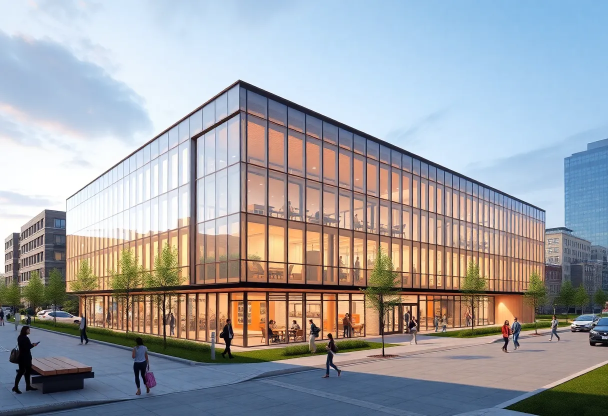 Architectural rendering of University of Michigan Center for Innovation in Detroit