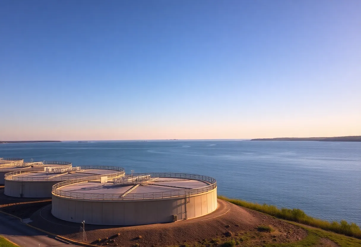 Water management receiving stations by Lake Michigan