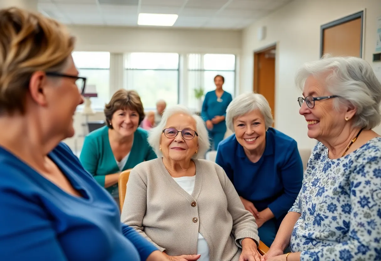 Elderly residents at Manistee County Medical Care Facility receiving care