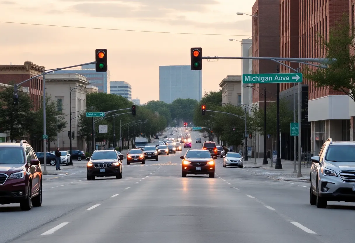 Reconstructed Michigan Avenue showcasing modern road improvements