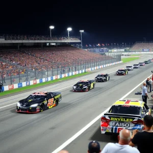 Racing cars on track at Michigan Motorsports