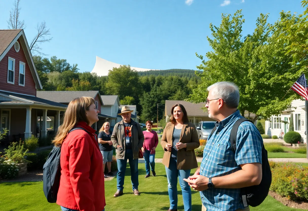 Residents of a Michigan town discussing environmental concerns related to a data center.