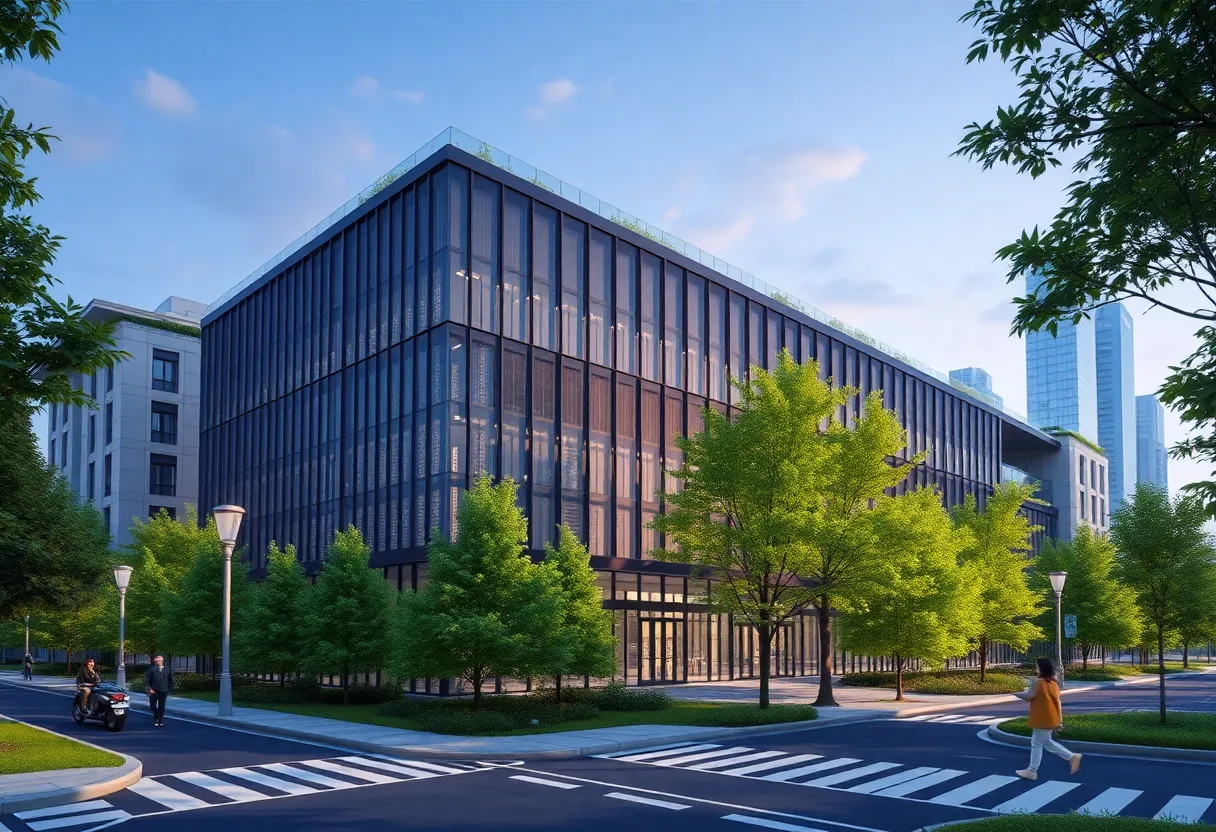 Rendering of a proposed national security data center in Ypsilanti