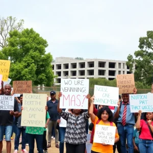 Residents protesting against the University of Michigan's data center construction.