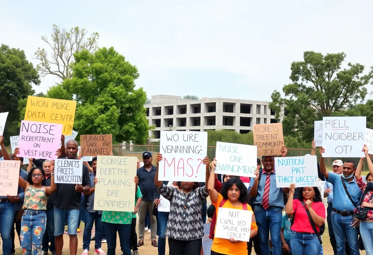 Residents protesting against the University of Michigan's data center construction.